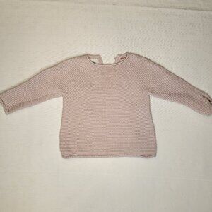 Zara Baby Girls Knit Sweater, light pink, size 9-12 months